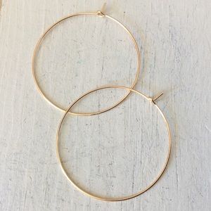 New Gold finished circle hoop earrings